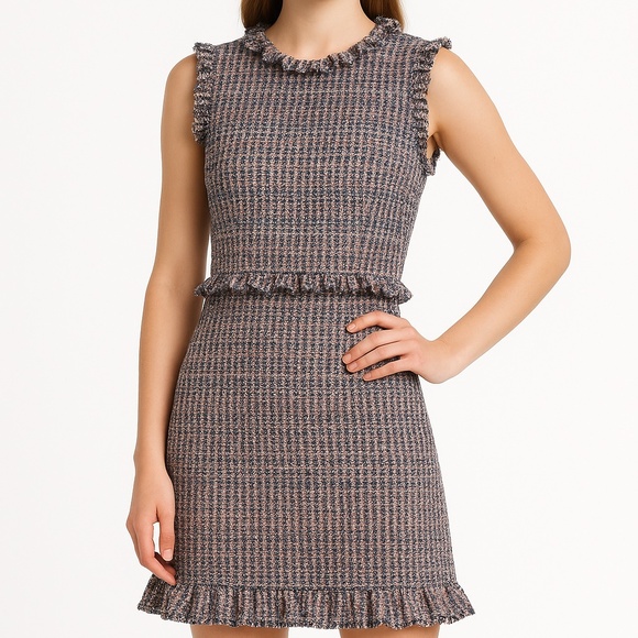 ๐๐ท๏ธ  Rebecca Taylor Navy/Blush  Tweed Work/Office Dress - Picture 1 of 15